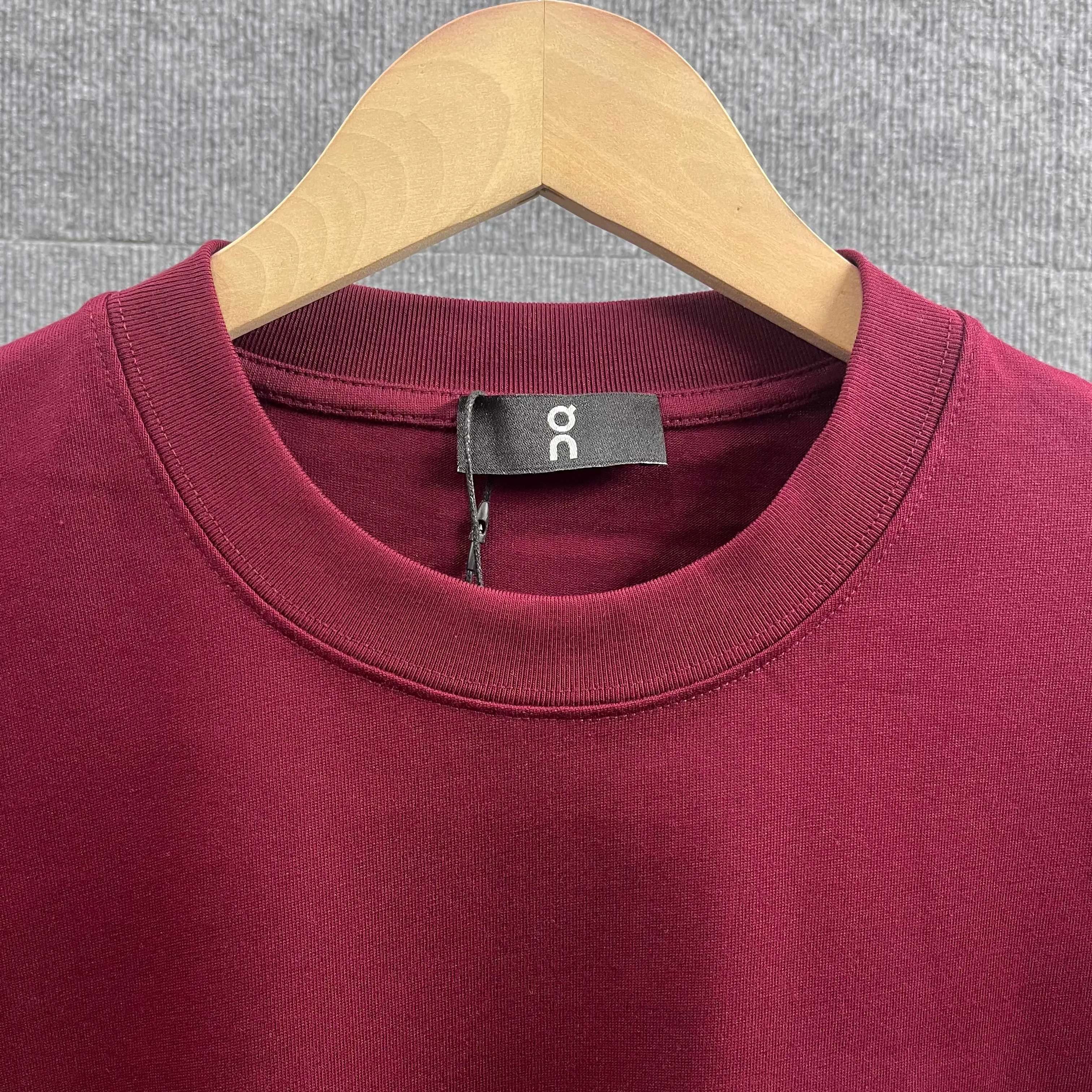 On running Series 2026 Spring and Summer New Arrival Classic simple letter totem embroidery process logo double yarn custom plain cotton fabric short-sleeved T-shirt men and women Same Style Color: Black White Wine Red Gray Apricot Size: S (90-130 pounds) M (120-150 pounds) L (140-165 pounds) XL (160-180 pounds) XXL (180 kilograms)